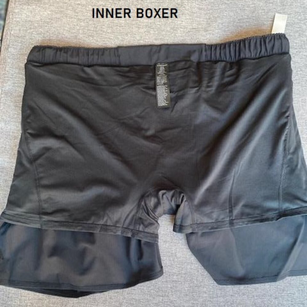 Peak Velocity Men's 5'' Run Short with Boxer Brief, Black XXL - Picture 5 of 6